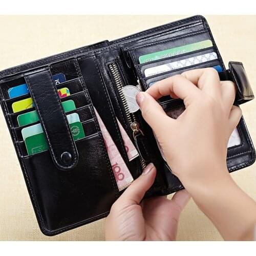 Brand Genuine Cow Leather Men Women Wallet Fashion Coin Pocket Bifold Design Men Purse High Quality Ladies Card ID Holder