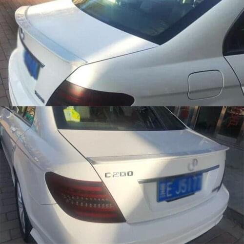 CEYUSOT FOR Car Spoiler Wing Mercedes C Class W204 C180 C200 C250 C63 Sedan Tail Fin ABS Material Accessories Spoiler 2007-2014