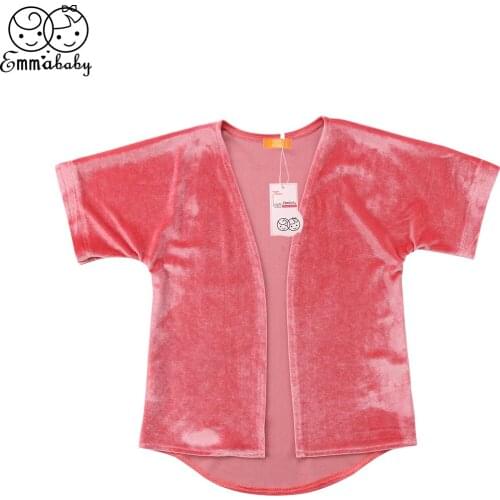 Kids Baby Girls Velvet Coats Toddler Summer Tops Short Sleeve Coats Clothes