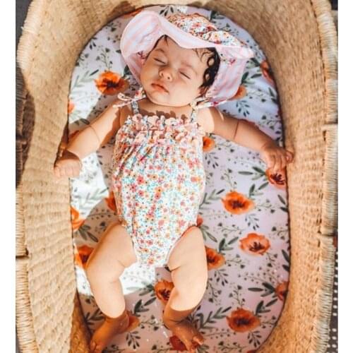 Baby Moses Basket Sheets Crib Care Changing Pad Mattress Removable Cover Printed Mini Cradle Protector