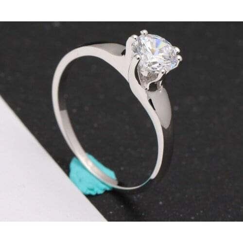 Hainon Jewelry 6mm AAA Cubic Zircon Women Wedding Band Silver Color Rings Hot Engagement Gift for Wife Rings