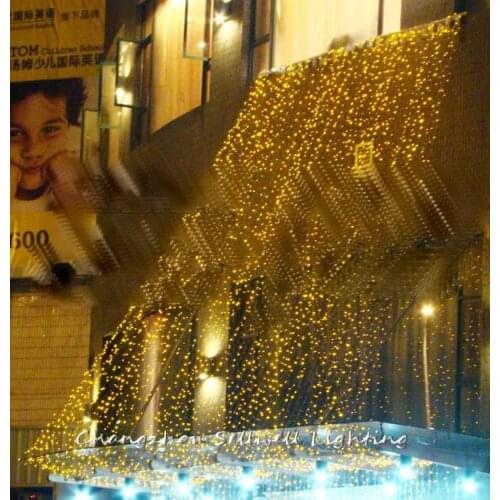 GOOD!LED holiday lighting hotel showcase decoration 4*4m golden LED star lamp H196