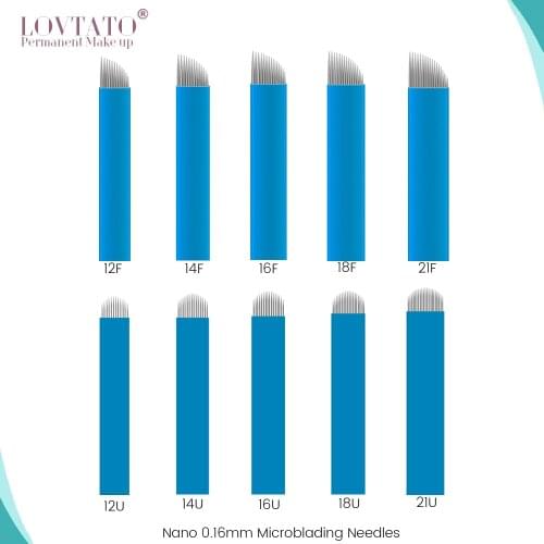 Nano 0.16mm Microbladiang needles MZ Beauty tattoo needle with LOT NO. EXP Day for tebori manual pen Nano Blade agulhas 50PCS