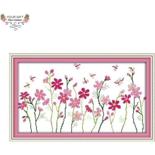Joy Sunday H438 Free Shipping 14CT 11CT Stamped and Counted Home Decoration The Little Flowers Embroidery Cross Stitch