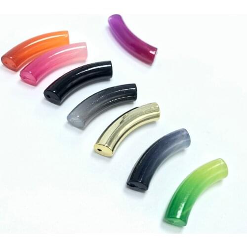 JunKang 15pcs mixed batch colorful bent acrylic DIY jewelry to make necklace bracelet accessories