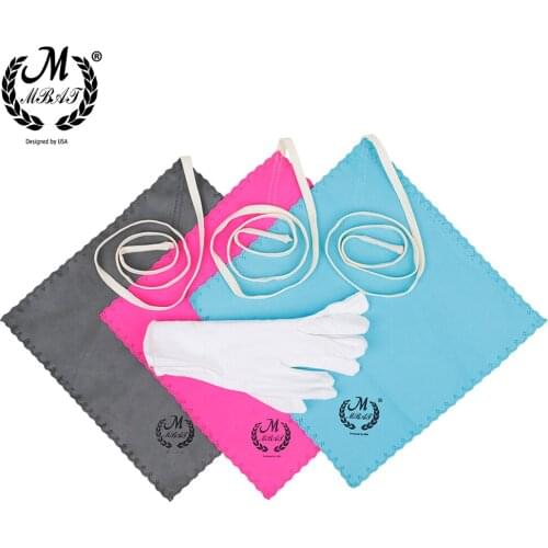 M MBAT 4pcs Microfiber Cleaning Polishing Cloth White Soft and Lint-free Gloves Professional Music Instrument Parts Accessories