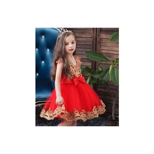 Fashionable Little Girls Princess Dress, Sweet Style Sequins Bow Decoration Mesh