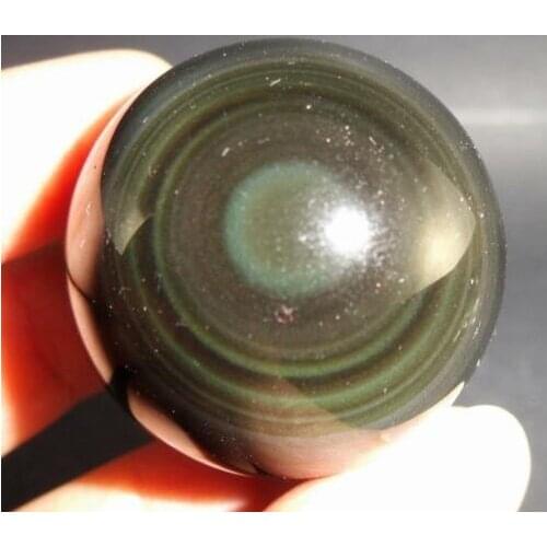 45-50mm Natural Rainbow Obsidian Crystal Sphere Ball Mineral Rock Chakra Heal Gemstone