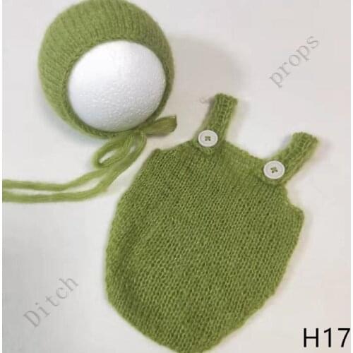Handcraft Baby hand Knit Mohair Bonnet & pants ,Baby Photography Props. Photography prop
