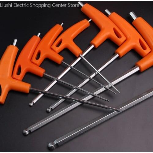 8pcs/set Free Shipping Chromium-vanadium Steel T type allen wrench repairing hand CR-V hexkey with ball head wrench Set
