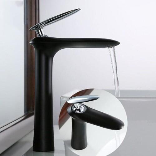 Bathroom Basin Faucet Modern Paint Black Vessel Bath Sink Water Tap Single Handle Hot and Cold Water Mixer Tap Wash Basin Faucet