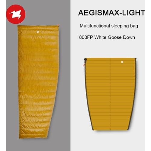 AEGISMAX Outdoor Camping LIGHT 800FP White Goose Down Envelope Three-Season Down Adult Nylon Sleeping Bag