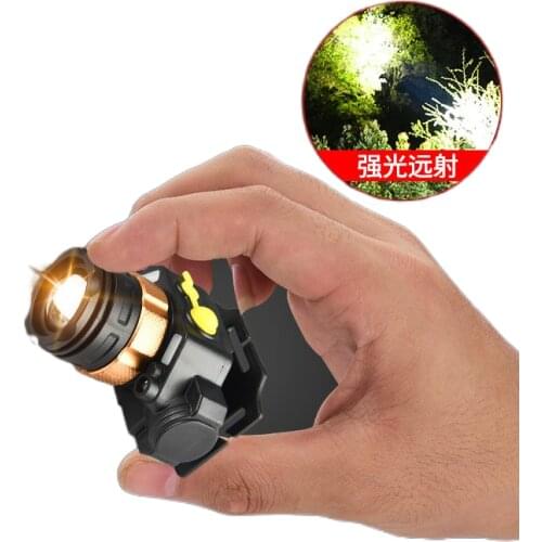 Charging LED headlamp glare night fishing head mounted ultra bright flashlight induction trumpet