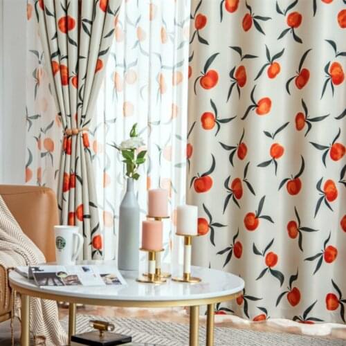 Fruits peach Modern Simplicity Printed Geometric Blackout Curtains Drapes Curtains For Kids For Living Room Bedroom Kitchen
