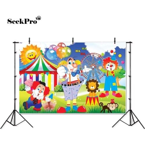Thin vinyl circus tent balloon clown lion kids baby children photo Backgrounds Professional indoor Photographic studio Backdrops