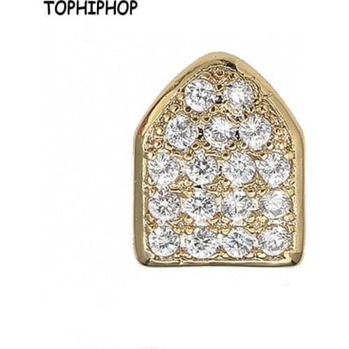 New Micro Good Grillz Zircon Single Gold Dental Cover Hip hop Teeth Grillz