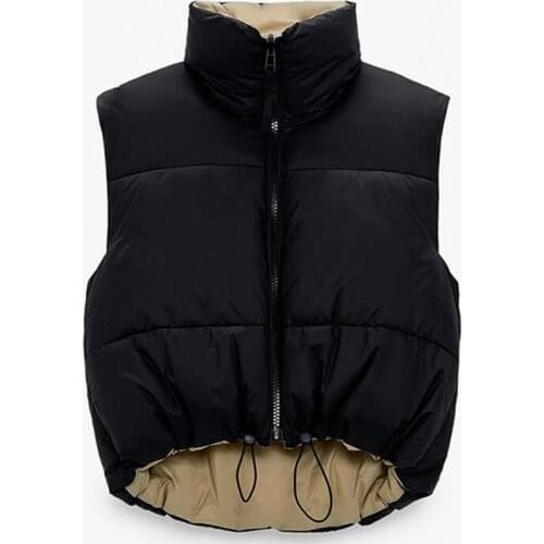 Cropped Vest Women Coat Sleeveless Down jacket Gilets Female Outerwear Chic Top Waistcoat Coat Chalecos Mujer Bodywarmer New