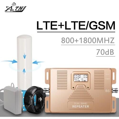 4g Signal Booster 4g LTE 800 1800 Cellular Signal Amplifier Mobile Phone Repeater 4g Internet Amplifier Omni Directional Antenna