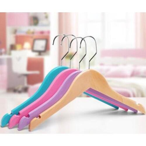 10pcs/lot 32cm Childrens Wooden Clothes Hangers/Childrens clothes rack/Baby hanger(it can printable logo with 10pcs)
