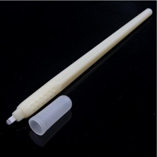 10pcs Disposable Microblading Manual Pen With Needles Eyebrow Tattoo Permanent Makeup 18 U Shape Needles Blades