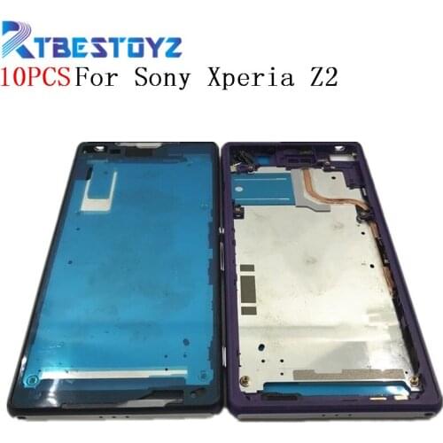 10PCS Bezel Replacement Front Middle Frame For Sony Xperia Z2 L50w D6503 D6502 Front housing Middle LCD Frame Plate Chassis
