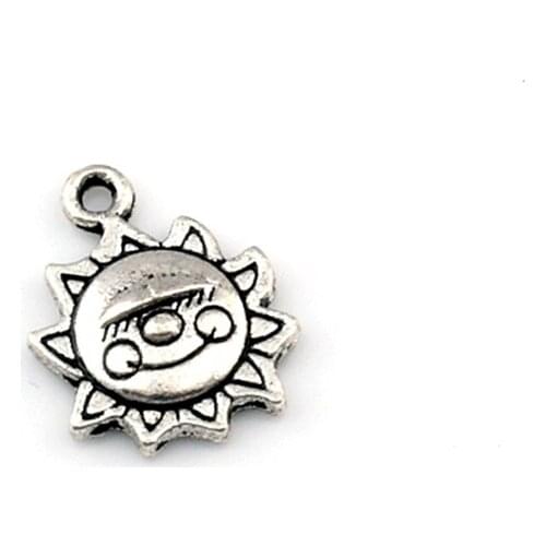 100Pcs/lot Zinc Alloy Single-Sided Smiley Design Alloy Pendants Fashion DIY Jewelry 12x15.5mm A-601