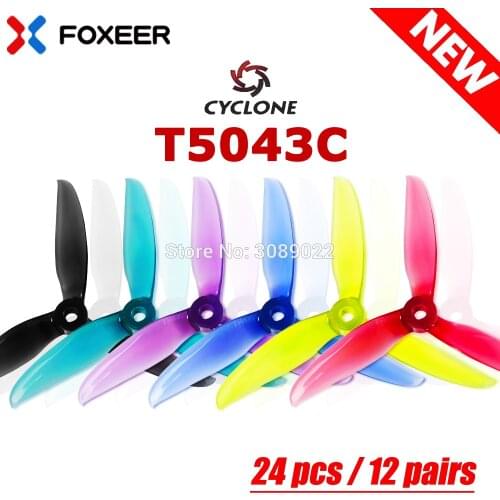 24 pcs/12 pair DALPROP CYCLONE T5043C 5043 3-Blade propeller Compatible POPO motor prop for FPV Freestyle Drone Quadcopter