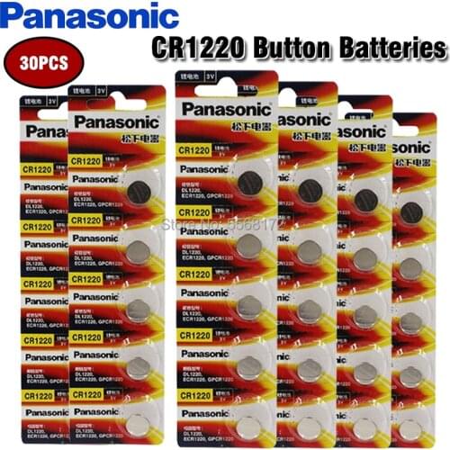 30PCS Panasonic CR1220 Button Cell Coin Batteries CR1220 Car Remote Control Electric Alarm 3V Lithium Battery