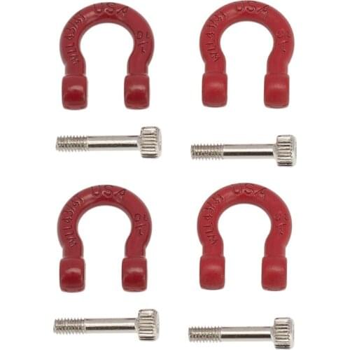 4Pcs Metal Bumper D-Ring Tow Hook for 1/10 RC Crawler Car Axial SCX10 90046 AXI03007 Traxxas TRX4 D90 Upgrade Parts