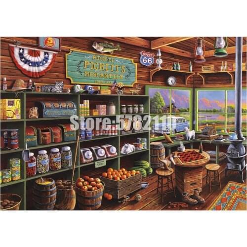 5D Diy Full Drill Diamond Painting Cross Stitch Kit Mosaic Rickie Picketts Mercantile Art Gifts Diamond Embroidery Home Decor
