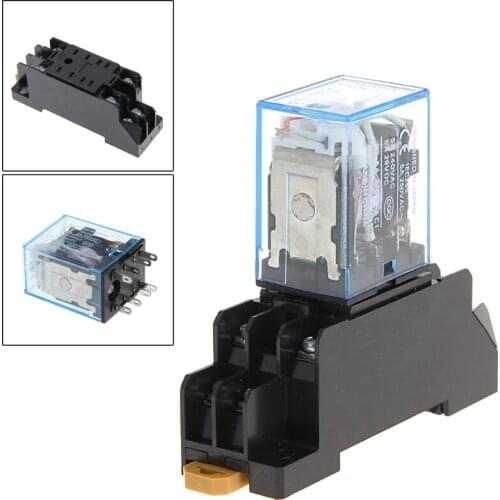 8 Pin PYF08A 220/240 V AC Bobina Power Relay DPDT MY2NJ With Base 97QD