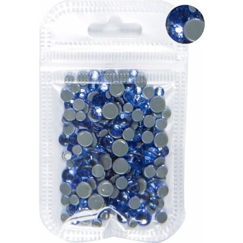 AAAA+ Best Quality Lt.Sapphire Mix Size Hot Fix Rhinestone More Shiny Super Bright Nail Art Hotfix Iron On Stones. 10Gram