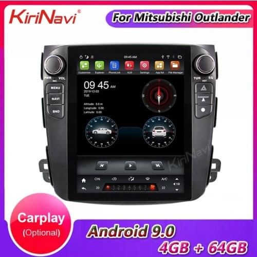 KiriNavi 10.4" Vertical Screen Tesla Style Android 9.0 Car Radio For Mitsubishi Outlander Car Dvd Player Auto GPS Navigation 4G