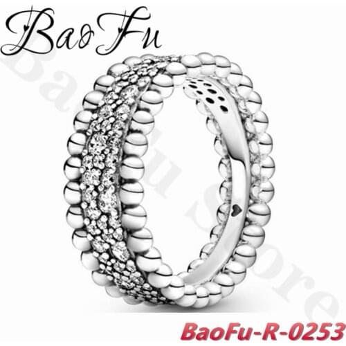 BaoFu 925 Sterling Silver Ring Luxury European and American Style Party Suitable for Gifts Original Ladies Jewelry