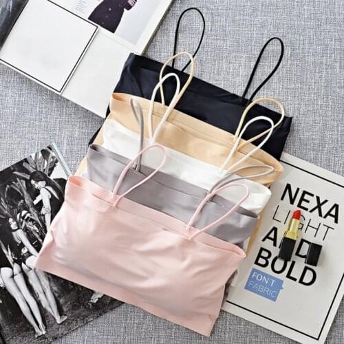 Seamless Tube Tops Women Removable Pads Basic underswear sling One-piece Bra Breathable Bandeau Breast wrap