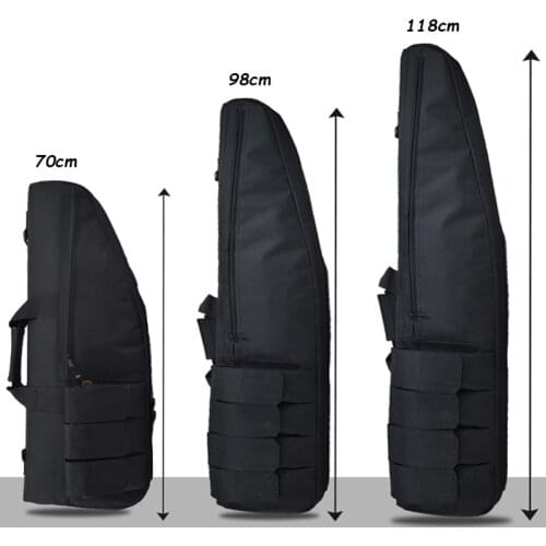 70cm/98cm/118cm Heavy Duty Rifle Case Gun Carry Shoulder Bag Tactical Gun Bag For Wargame Military Molle Bag Hunting Accessories