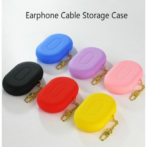 Storage Case for Earphone Cable Key with Key-ring Magnet Closure Protective Colorful Waterproof Soft Carrying Case for Earphone