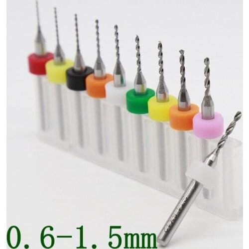 Woodworking Tools 0.6-1.5mm Tungsten Carbide Pcb Drills 10PCS Printed Circuit Board CNC CNC Routers Mini Micro Engraving Machine