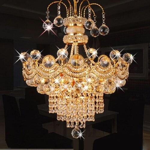 Europe Modern Luxury Living Room Bedroom Bar K9 Crystal Light Pendant E14 Incandescent Bulbs Pendant Lamp Dia60cm H70cm