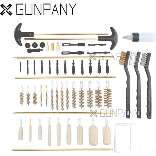 Gunpany 62 Pcs Universal Gun Barrel Cleaning Kit Brushes Set Aluminum Tool & Case for Shotguns Rifles&Pistol AR15 M16