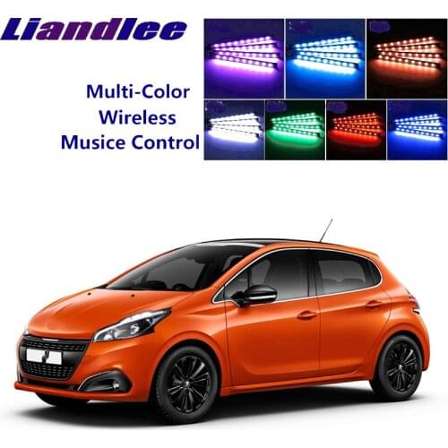 LiandLee For Peugeot 208 2012~2015 Car Interior UnderDash FootWell Seat Accent Music Rhythm Ambient Light