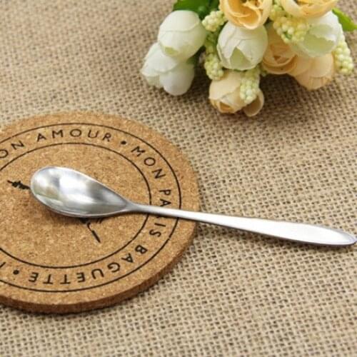 Stainless steel small tableware Korea creative cute spoon dessert coffee stirring metal bar spoon