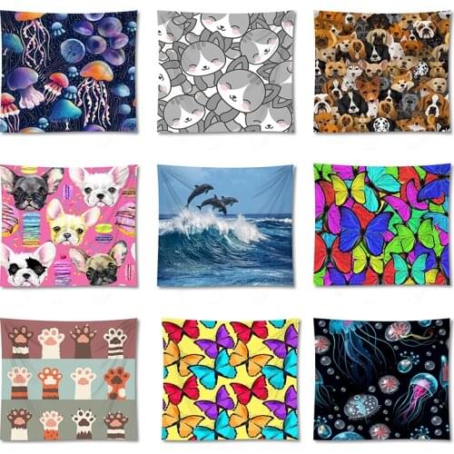 Cartoon Animal Tapestry Wall Hanging Gossip Tapestries Hippie Rugs Dorm Decor Blanket