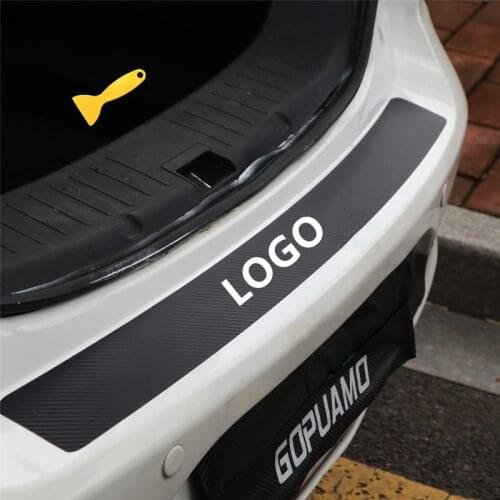 Auto Rear Bumper Stickers Carbon Fiber Protector Car Trunk Guard Plate Film Cover Accessories For LADA Vesta XRAY For Granta