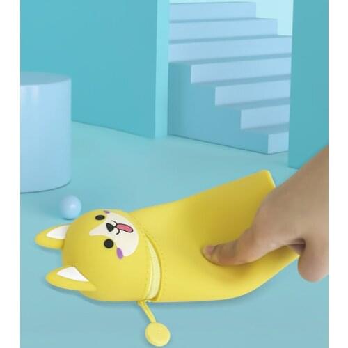 NewmeBox Pencil Box Cute Pen Pouch Make Up Bag Zipper Soft Silicone Cosmetic Pouch Organizer Gift For Boy Girl Classroom Things