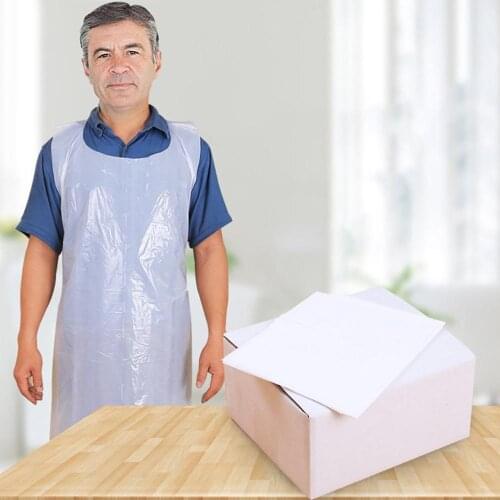 New 100Pcs Flat Pack Roll Of Disposable Plastic Aprons Polythene Home Kitchen Waterproof Oil Proof Antifouling Thicken Aprons