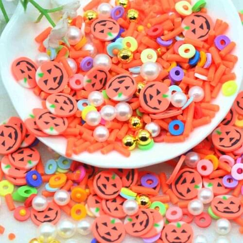 Polymer Clay Halloween Party Pumpkin Sprinkles-Halloween Arts Crafting Supplies-Soft Clay Nail Embellishments-Free Shipping