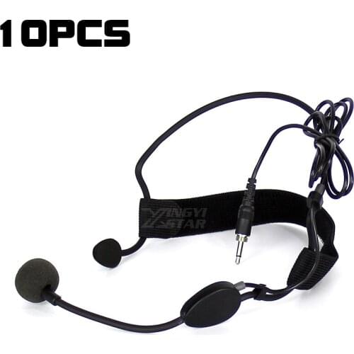 10Pcs Professional Wired Condenser Mic Headset Microphone 3.5mm Male Screw Jack Mike For Karaoke UHF Wireless System Transmitter