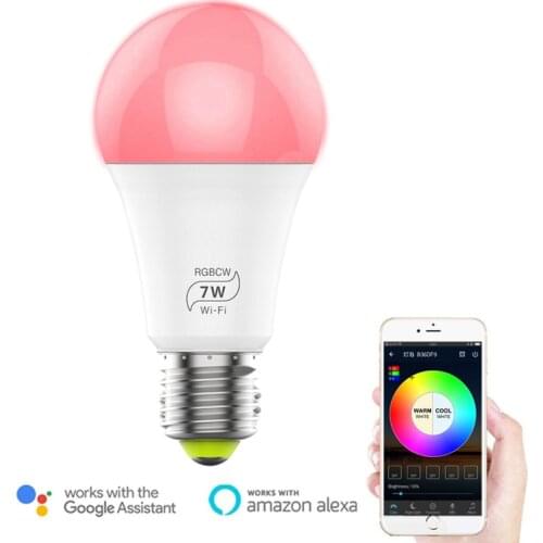 WiFi Smart LED Light Bulb Smart Home E27 AC100-240V 7W RGB Dimmable Magic Bulb App Remote Control Work With Alexa Google Home