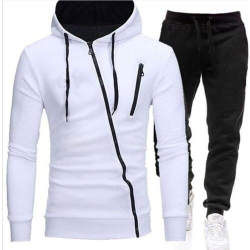 Spring mens sportswear 2-piece hoodie + pants sports suit mens sweater zipper hoodie mens clothing suit sportswear size M-3XL